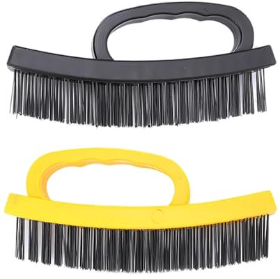 JYJLLM 2 cepillos de alambre grandes de acero inoxidable, cepillo rígido, cepillo de alambre resistente para eliminación de óxido, ladrillos y eliminación de pintura, limpieza abrasiva de acero duro