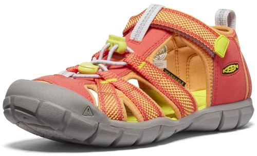 Keen SEACAMP II CNX Y-ENSIGN BLUE/CAMELLIA RO 1010099 Unisex Children's Sandals, Orange grate, 12 Little Kid