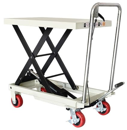 JGUOLIANG Tavolo elevatore a Forbice, elevatore a Forbice da 500 kg,Altezza del Tavolo elevatore 90 cm, Carrello elevatore Idraulico Manuale,Carrello elevatore con 4 Ruote, Adatto for fabbriche