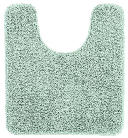 Tendance - Tapis Contour WC Microfibre 45x50 cm Dessous Latex - Vert Eucalyptus - Salle de Bain - Tapis