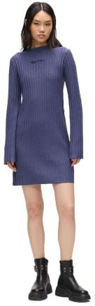 Karl Lagerfeld Jeans Donna Plisse Knit Dress Skipper Blue S