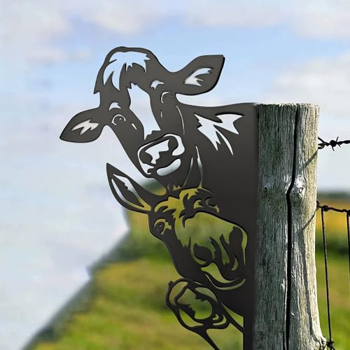 SEABABOO Animal Jardin Silhouette Décoration Ornements D'Âne en Métal pour Clôtures Rouillé Jardin de Silhouette Animale Fonte Arbre Cour Ornement clôture (Vert, 17x25 cm)