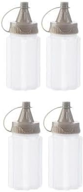 4 bottiglie di plastica bianca da spremere per condimenti, ketchup, miele, insalata, contenitore per pranzo, barbecue, mini bottiglie per marmellata, condimenti da campeggio e stoviglie