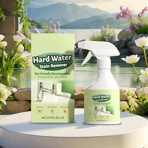 Shower Cleaner, Hard Water Stain Removal for glass, Shower Door Foaming Cleaner For Bathroom,Shower, Glass, Toilet, Tub, Sink (1, 237ML)