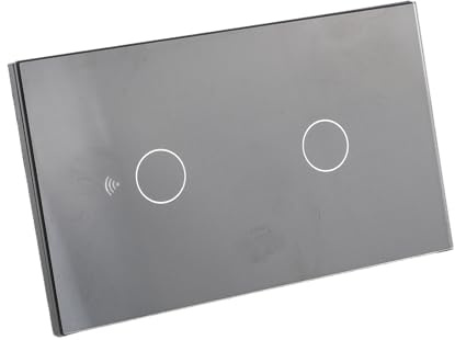 Phefop Smart Light Switch 2 Gang, WiFi Touch Panel för Tuya App, Fjärrkontroll, Röst och Timer, Multi Platform Voice Command, Väggbrytare i Härdat Glas för Hemmet (svart)
