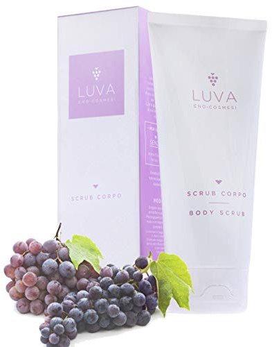 LUVA Scrub Corpo Con Olio di Cocco Noccioli di Albicocca Semi di Vinacciolo ed Estratto di Uva Rossa 200ml Made in Italy