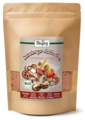 Biojoy Mezcla de especias ecológicas para Lebkuchen de Núremberg (500 g), apta para hornear, sin aditivos