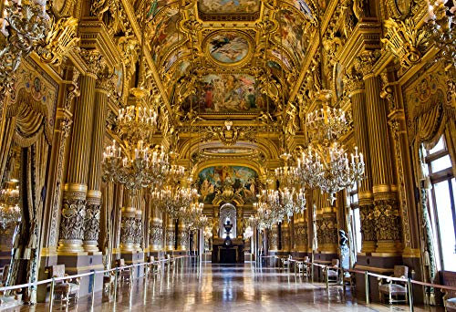 Papier Peint Photo INTISSÉ-CHÂTEAU DE VERSAILLES-400x260 cm-(3275AE)-Temple d'or Palais Design Abstraite Vintage Colle Inclus Mural Décor Motif Poster Géant Stickers Muraux Optique Moderne Fond Effet
