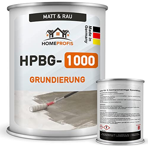 Home Profis® HPBG-1000 2K Epoxidharz Grundierung für Innen & Außen (bis 10m²) – Wasserdichter Sperrgrund Haftvermittler Tiefengrund Primer für Beton Estrich Keller Garage Balkon Terrasse