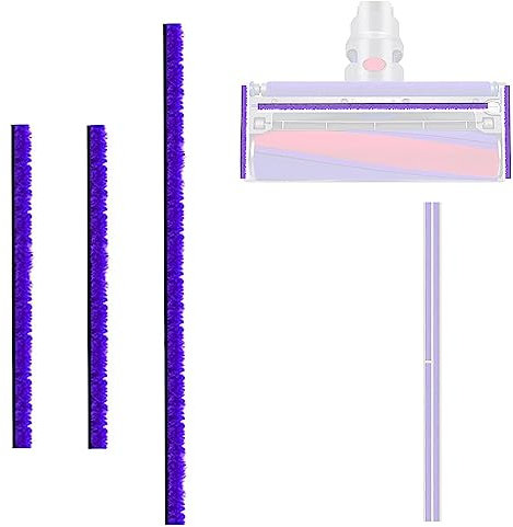 Fixbetter 3 Stück weiche Plüschstreifen Zubehör für Dyson V6 V7 V8 V10 V11 V12 V15 DC58 DC59 DC62 DC72 DC74 Staubsauger Soft Roller Head Ersatzteile(1 in 3 Aufgeteilt)
