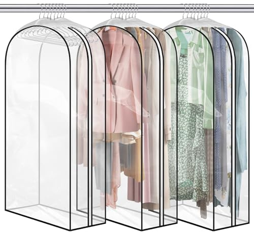 DIRXVMC 10 sacchetti per indumenti trasparenti con soffietto per appendere i vestiti 40 sacchetti per abiti per la conservazione dell'armadio sacchetti per appendere i vestiti per i cappotti (60)