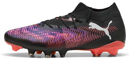 Puma Future 8 Match FG/AG, Unisex Fussballschuh, Puma Black-Puma White-Glowing RED,