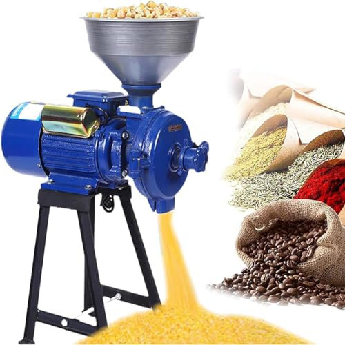 QUTBAG Macinino Elettrico Commerciale per Cereali, Macinino per Mais con Imbuto, Macinino per Cereali Secchi e Bagnati, Macinino per Cereali Resistente per Spezie Erbe/Noci/caffè/Riso