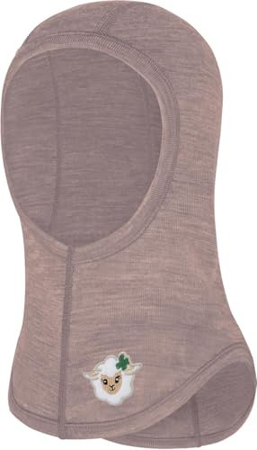 normani Baby Woll Sturmhaube Thermo Balasclava Schlupfmütze aus Wolle Wintermütze Skihaube Unterziehmütze Sturmmaske aus 100% Merinowolle von 0 bis 8 Jahre Farbe Rosa Größe 98/128