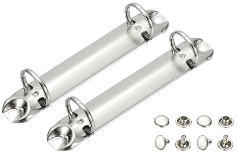 PATIKIL B7 2 hål ringpärmsmekanismer, 2 set 2 cm O-ring ersättningspärm planerare lösa bladbindande ryggar för arrangörer gör-det-själv fyllning pappersförvaring mapp tillbehör, 20 mm silverton
