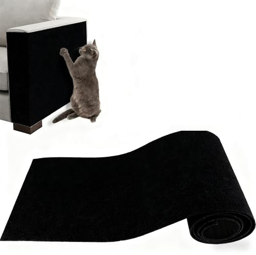 Griffoir Chat Canapé, Protection Canape Chat Anti Griffe 200 x 40 cm, Griffoir pour, Facile à Couper,Meubles,Murs,Sisal et Moquette (Noir)