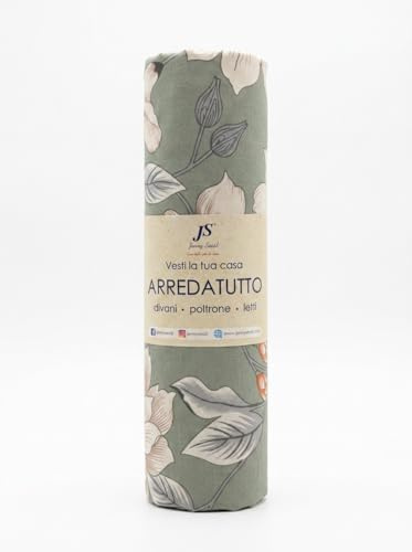 Jenny Sesal - ARREDATUTTO telo copritutto Gran Foulard (Matrimoniale, Flora Verde Salvia)