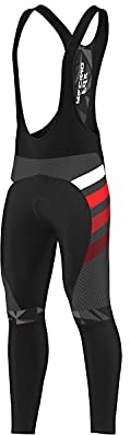 FDX Men’s Cycling Bib Tights – Italian Roubaix Fabric, Padded, Breathable, Quick Dry Thermal Bike Cycling Bib Pants – Equin Winter Bicycle Riding Trouser, Biking Leggings(Red -M)