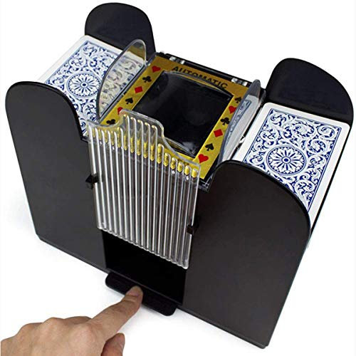 Haokaini Professioneller Automatischer Kartenmischer 6 Decks Elektrische Kartenmischmaschine Schnell Batteriebetriebener Kartenmischer Tragbarer Casino Poker Kartenmischer