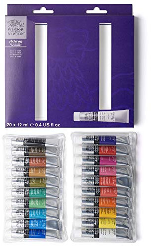 Winsor & Newton 1590272 Artisan wassermischbare Ölfarbe, hohe Pigmentkonzentration, gute Deckkraft & Lichtechtheit - Einsteigerset 20 Farben in 12 ml Tuben