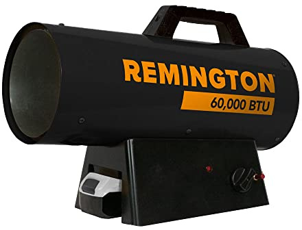 Remington 60,000 BTU LP Propane Forced Air Heater with Electric Start | For Garages, Barns and Workshops (REM-60VBOA-GFA-B)