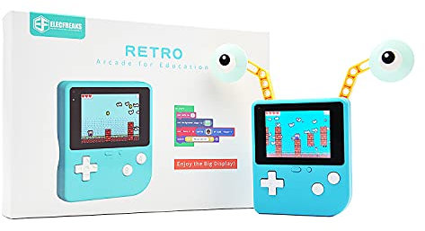 ELECFREAKS Retro Coding Arcade for Microsoft Makecode DIY Programmable Handheld Game Console Suitable for STEM Education, Game Programming Learning Machine Supports Block Programming and Python