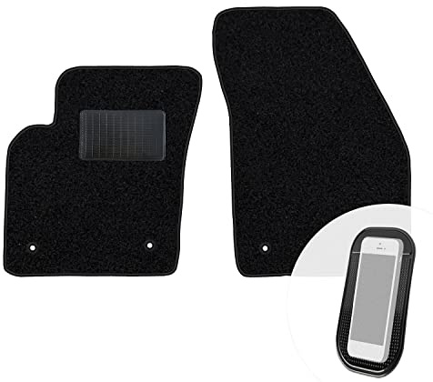 moto-MOLTICO Vorne Fußmatten Auto Velours Autoteppiche Schwarz Automatten Set 2-teilig passend für Tesla Model S ab 2012