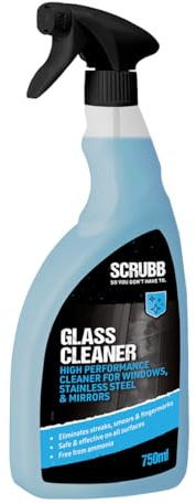 SCRUBB S32 Glass Cleaner, For Windows, Stainless Steel, Polished Granite, Plastics & Mirrored Surfaces, 750ml Trigger Spray