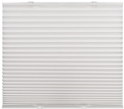 Ventanara® Plissee ohne Bohren mit Saugnapfbefestigung Faltrollo Plissee Plisseerollo (Weiss, 50 x 100 cm)