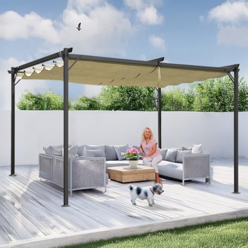 Grindi - Pavillon Garten - Terrassendach - Sonnensegel - Irda III 4x4 m - wasserdichtes & stabiles Sonnenschutz für Terrasse und Freistehender - Gartenpavillon - Terrassendach - Markise