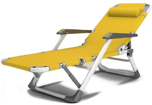 BEOTAY Relaxliege Garten,Liegestuhl Klappbar Mit Massagearmlehne,Liegestühle Für Zuhause, Büro,15 Gänge Einstellbar,Tragbar Kippliege/Sonnenstuhl,200 Kg/440 Pfund,Atmungsaktiv,Gelb