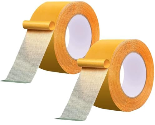FOLANDO 2 Rolls Doppelseitiges Klebeband, Teppichklebeband Gewebeband Teppichband Vielseitiges Klebeband für Teppich, Foto, Wand, Küche 3cm x 20m