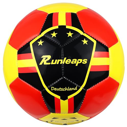 Runleaps Futsal Ball, Size 4 Futsal Soccer Ball for Indoor Training, Playing,Game(Red Black Yellow)
