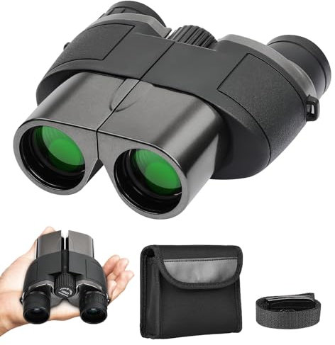 AUYAO Fernglas Erwachsene Ferngläser Klein 5Pcs HD Feldstecher Tasche mit Umhängeband Leicht Kompakt Tragetasche Binoculars für Vogelbeobachtung Wandern Sightseeing Outdoor (10x25)