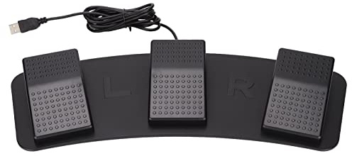 Elprico USB Triple Foot Switch Pedal, Ergonomic Triple Foot Switch Pedal med Mustangentbordsspelfunktioner, Breda Pedaler för Komfort, ((fotoelektrisk switch))