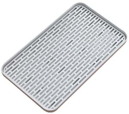 HIAKDOFT Escurreplatos Doble Antideslizante con Bandeja Recogedora para Organizar Botellas y Utensilios Cocina Bandeja Multifuncional para Secado y Servicio Pequeño