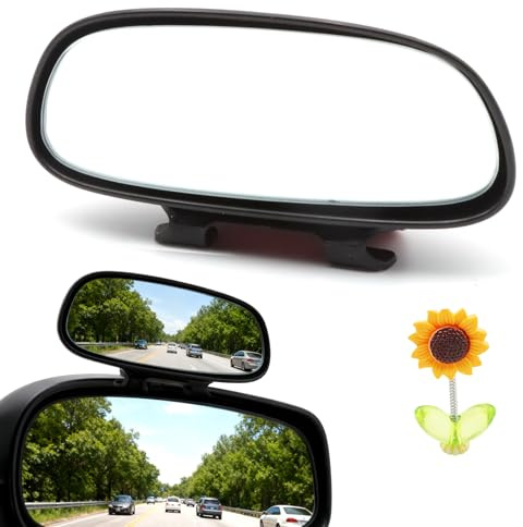 TMZELOA Espejo de punto ciego de 360 grados, espejo gran angular para coche, espejo de punto ciego, espejo adicional, espejo exterior, espejo retrovisor lateral giratorio con cristal resistente a la