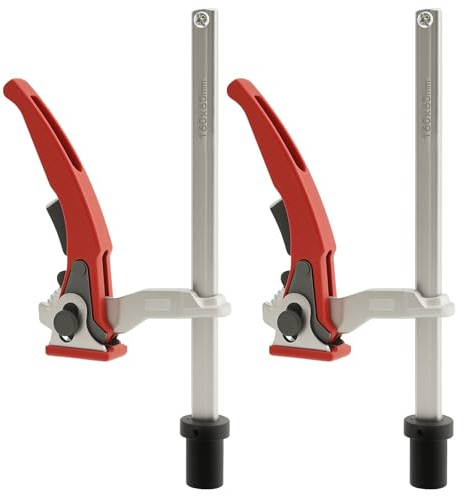 2 Pcs Stable Holdfast Dog Hole Clamp Bench Hold Down Clip Adjustable Ratchet Press for Wood Carving Chiseling Sanding(20mm)