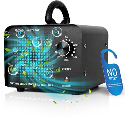 HOSSOM Ozongenerator 60 000 mg/h, professionell ozonmaskin, ozonisator med timer, hem ozongenerator, hushållsozon luftrenare, för garage, lägenheter, hotell