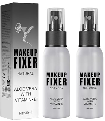 Spray Fissante per Trucco 2 Pezzi, Fissatore di Makeup ad Azione Prolungata per una Finish Naturale e un Effetto Fresco Senza Cipria, Idratante, Leggero, Adatto a Tutti i Tipi di Pelle