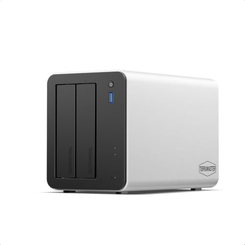TERRAMASTER F2-425 Plus Almacenamiento NAS de Alto Rendimiento: 2 bahías, Intel N95 4 núcleos, 8GB RAM, Dual 5GbE LAN, 3 M.2, para Trabajo en Equipo y Servidor Multimedia(Sin Discos)