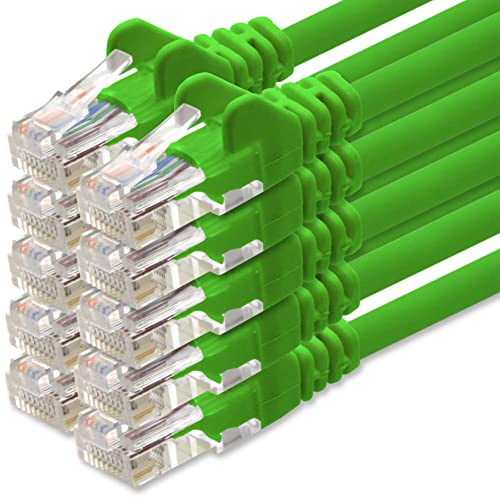 1aTTack.de Câble Réseau Cat6 Cat 6-10x 3.0m - RJ45 Ethernet LAN DSL Routeur Modem - Vert