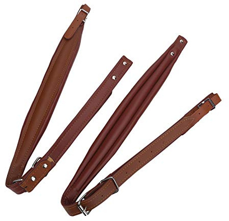 Cinghie per fisarmonica in pelle, cinghie a tracolla resistenti all'usura regolabili multicolori per fisarmonica a basso 16-120(Marrone)