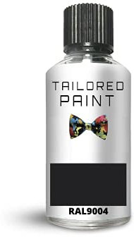 RAL9004 Signal Black Matt Touch Up Paint with Brush Matt Paint for Wood, Metal, Plastic, PVC, UPVC, Fascia Soffit Furniture Boards - Indoor & Outdoor