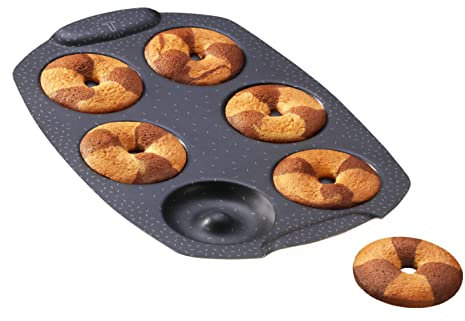 Tefal Moule gâteau 6 mini donuts, Revêtement antiadhésif, Aluminium recyclé et recyclable, Pâtisserie bien dorée, Fabriqué en France, PerfectBake Mini J5734602