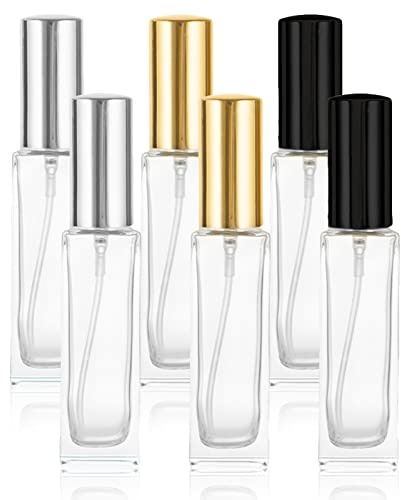 Chingde Parfümzerstäuber 10ml, Zerstäuber Parfüm Abfüller, Parfum Flakon Leer, Nachfüllbar, mit Zerstäuber, für Reisen, Urlaub, Ausflüge (6 Stücke)