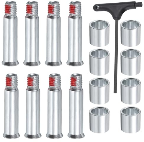 uxcell Inline Skate Axle Spacer Screw Replacement, Roller Skate Replacement Accessories with T Handle Wrench