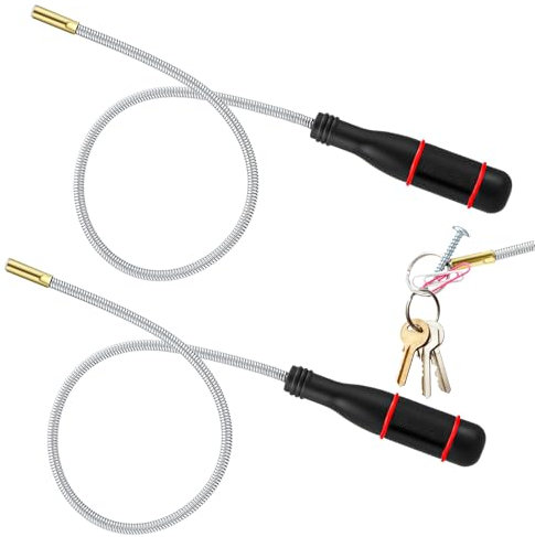 Lvefyti 2 Stücke Magnetstabgreifer,60CM Magnetheber mit 500mm Flexibler Schwanenhals,Tragbares Flexibel Stabmagnet für Aufnehmen von kleinen Teilen