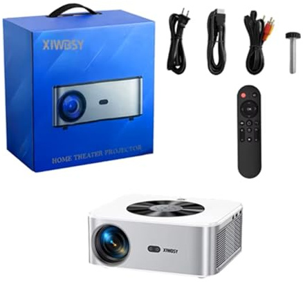 Proyector LED 3D Full HD 800ANSI de 25 000 lúmenes y 8k para Cine en casa con Enfoque automático y corrección Trapezoidal para Android