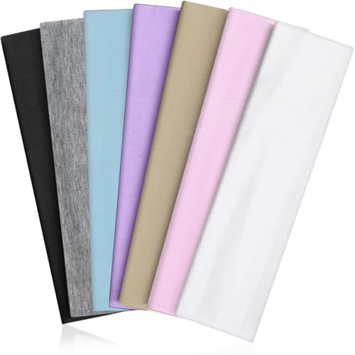GGUFAY Bandeau Cheveux Femme, Homme, Fille Ou Enfant, Elastique Cheveux Sport avec Fitness Materiel Antidérapant. Bandeau Maquillage, Accessoires Cheveux. Résistant Et Respirant. 7pcs